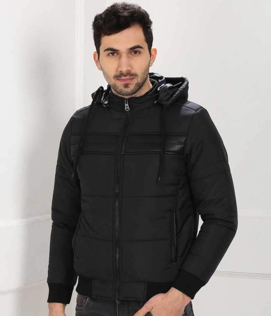 Full Sleeve Solid Men Quilted Jacke-81276 fk
