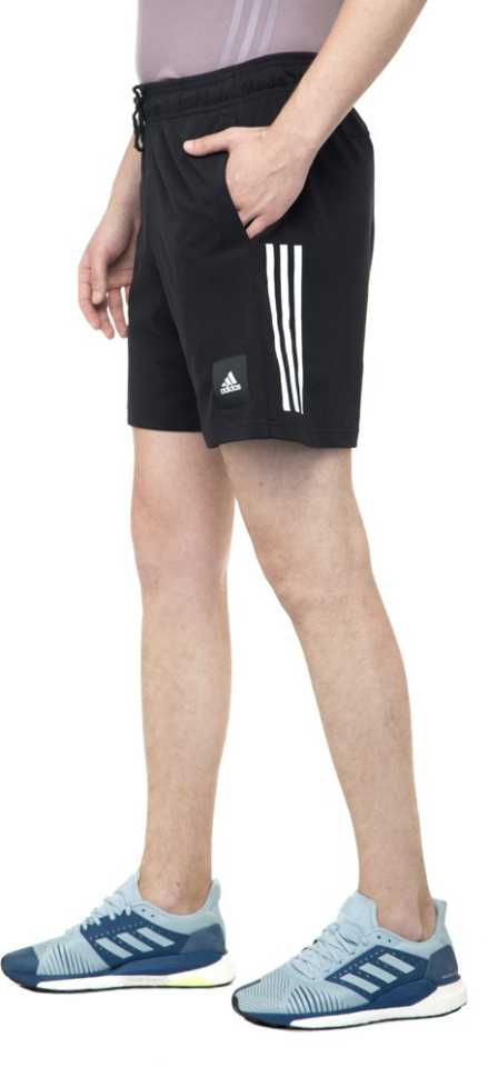 Solid Men Black Sports Shorts-Gc7261