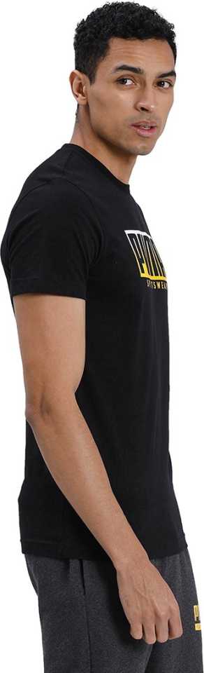 Printed Men Round Neck Black T-Shirt-58423456