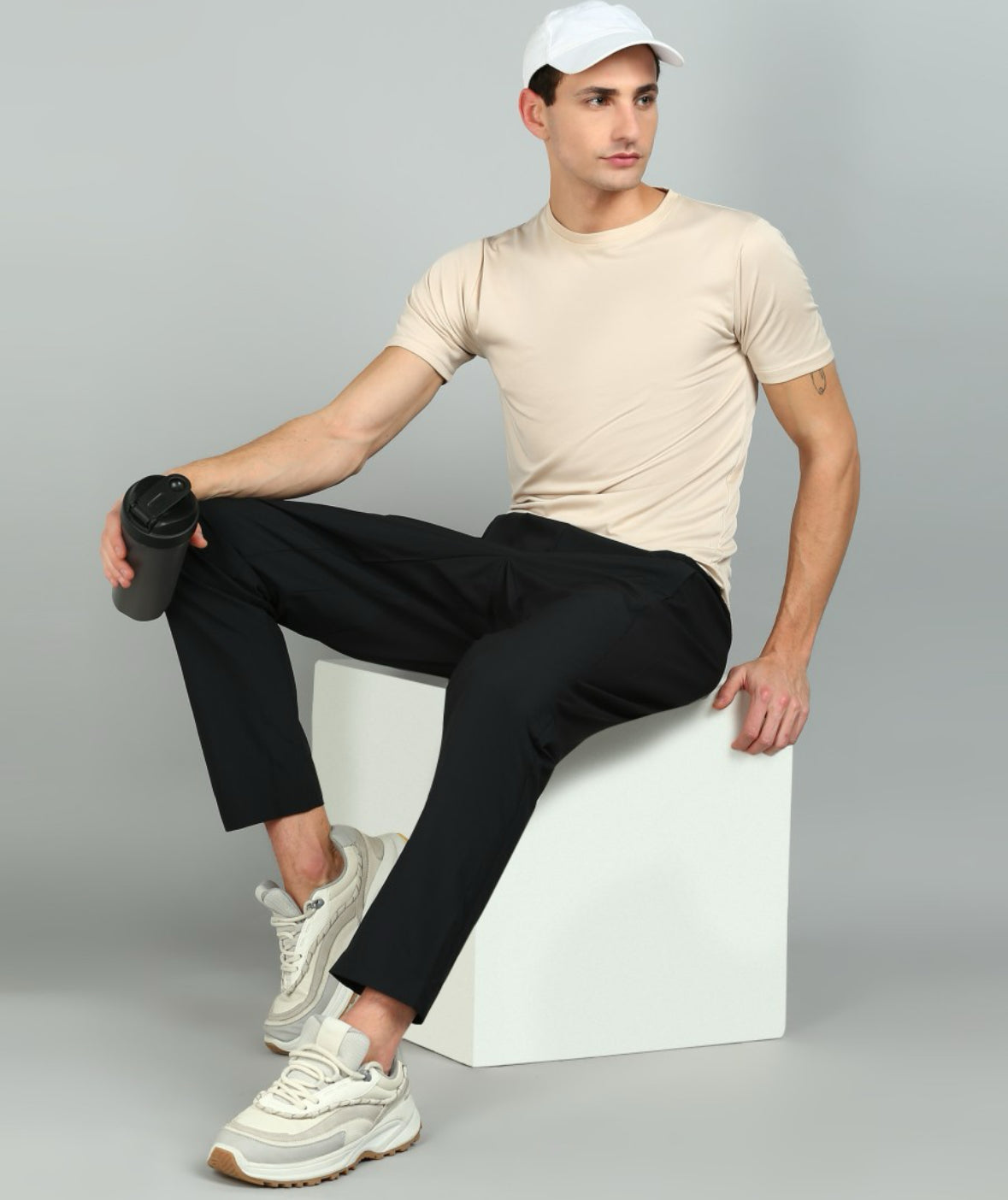 Men Solid Black Track Pants-ip2679