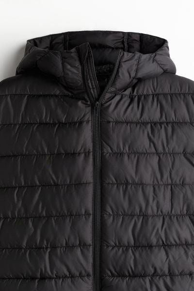 Slim Fit Lightweight puffer jacket -Black-1225635001