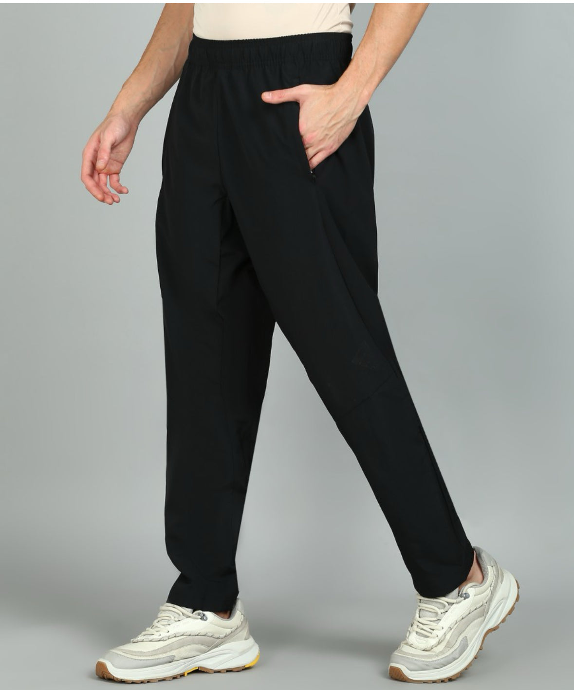 Men Solid Black Track Pants-ip2679