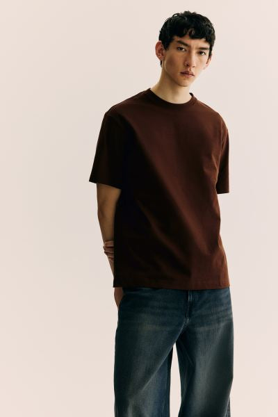 Loose Fit T-shirt -Brown -0608945121