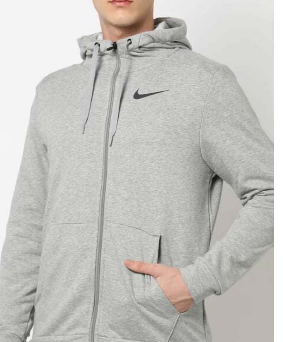 Logo Print Zip-Front Hoodie -cz6377-063