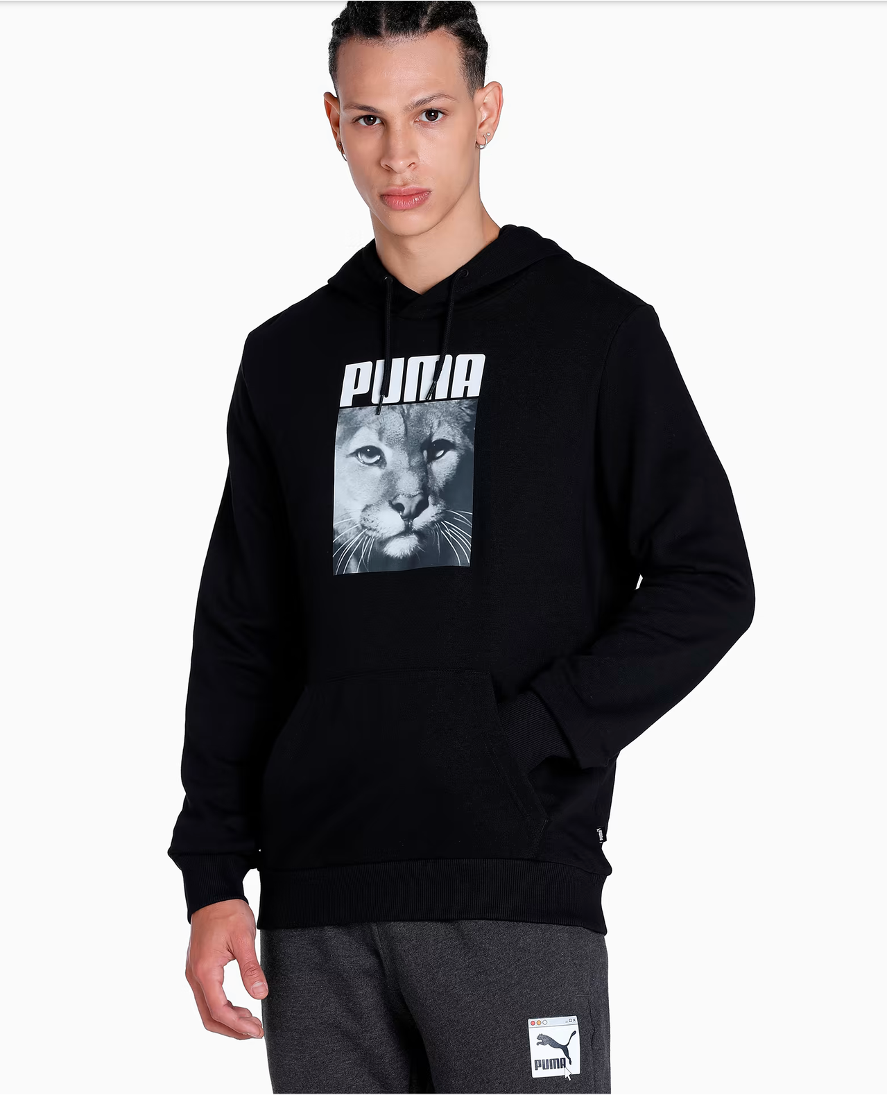 Cat Graphic Men's Regular Fit Hoodie -675344 01