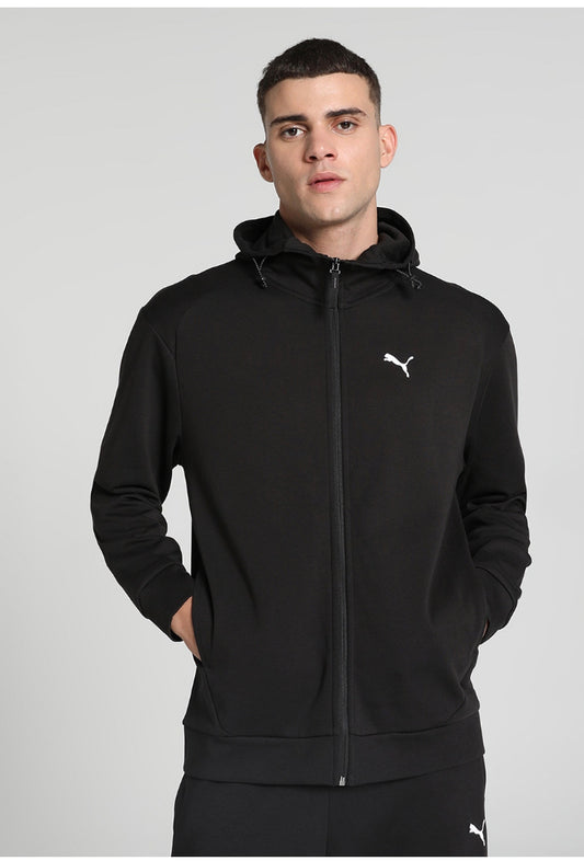 Logo print hooded sweatshirt with zip closure -675889 01