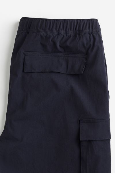 Regular Fit Nylon cargo shorts -navy blue-1062247010