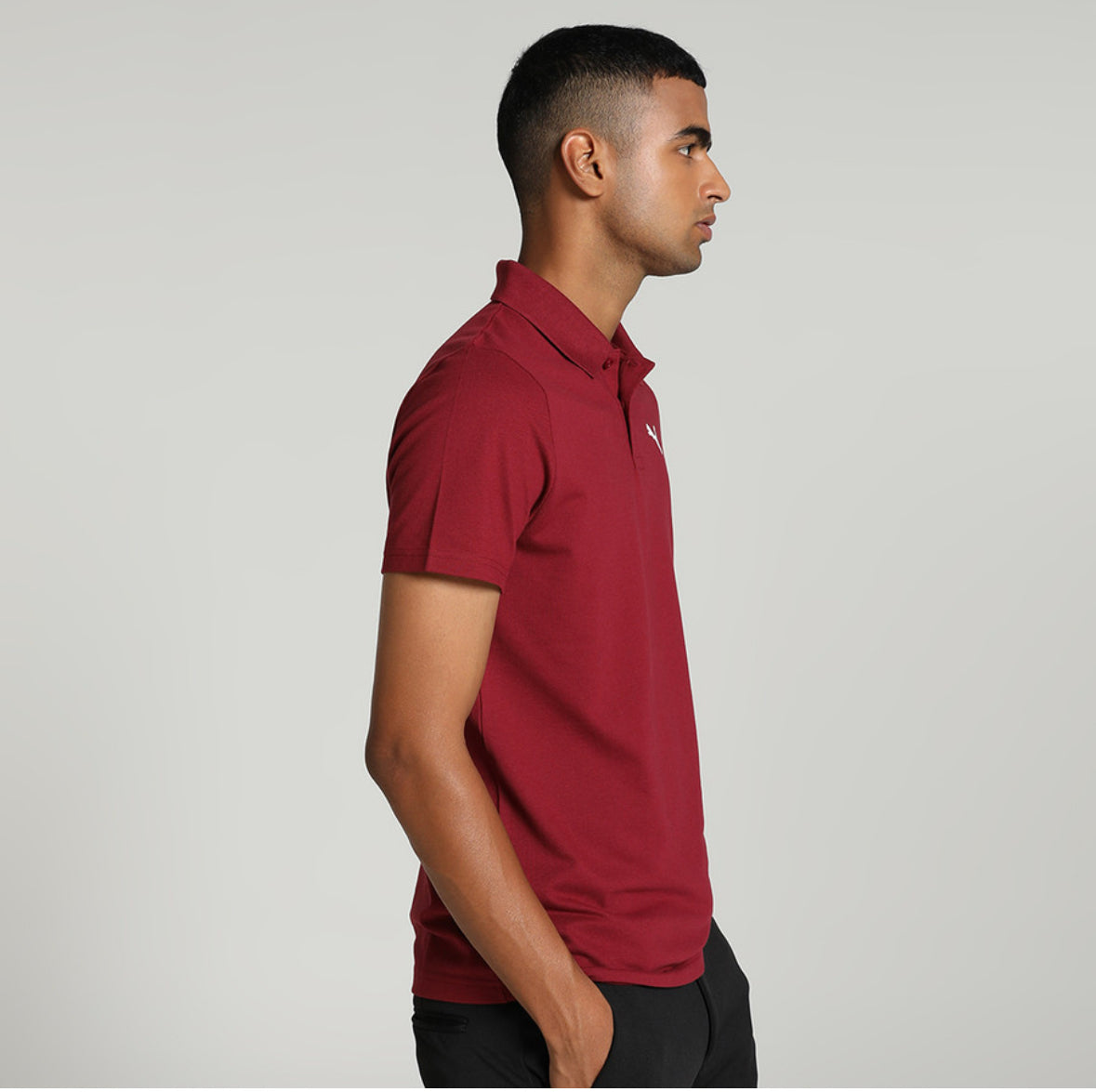 Puma Men Solid Polo Neck  Pure Cotton  Red T-Shirt-687093 49