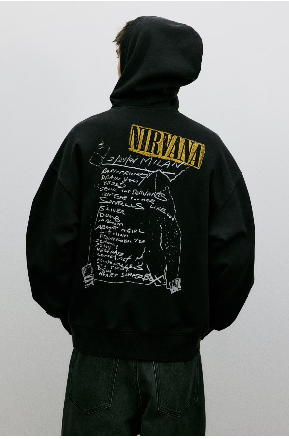 Loose fit hoodies-Black/ Nirvana-1117750021