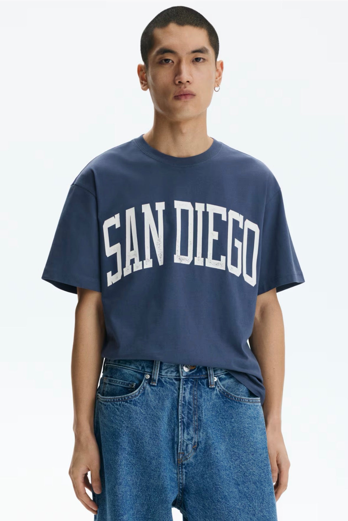 Loose Fit  Printed T-shirts-blue-san/Diego-0967955190