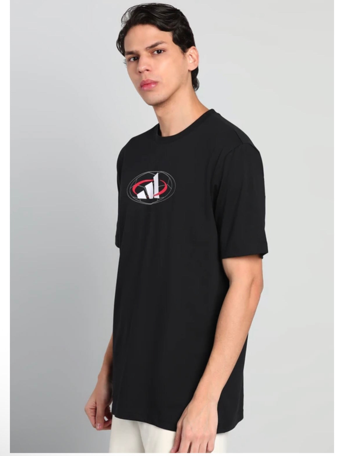Men printed Round Neck Pure Cotton Black T-Shirt-Jl8836