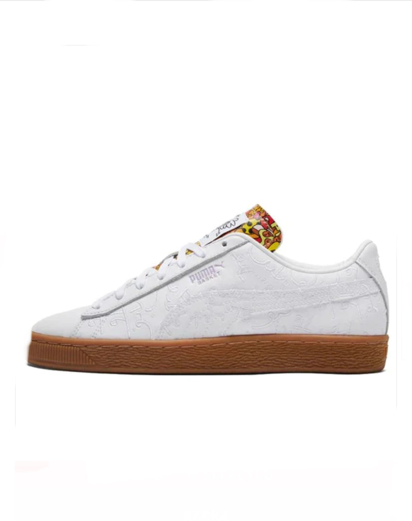 PUMA Romero Britto x Basket 'Embroidered - White Gum'-38109501