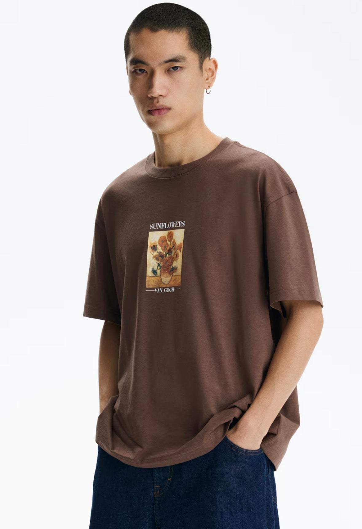 Loose Fit T-Shirts Brown /Van Gogh-0972640170