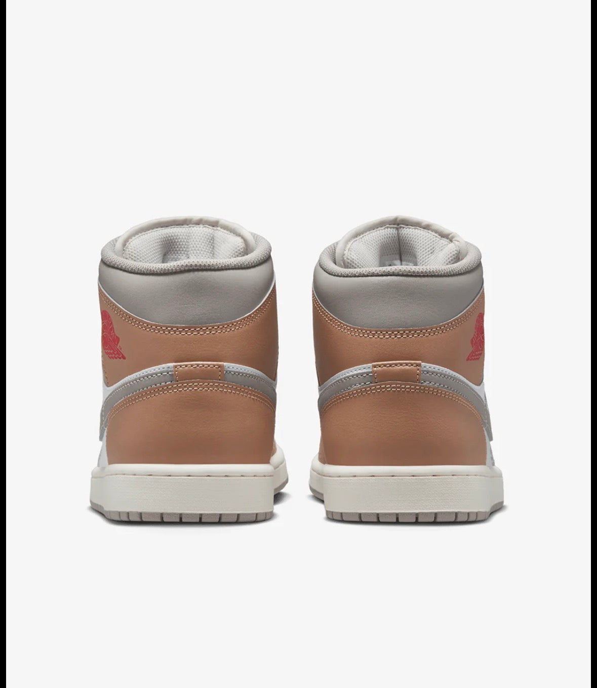Air Jordan 1 Mid -Hemp/White/College Grey/Fire Red -Dq8426-200