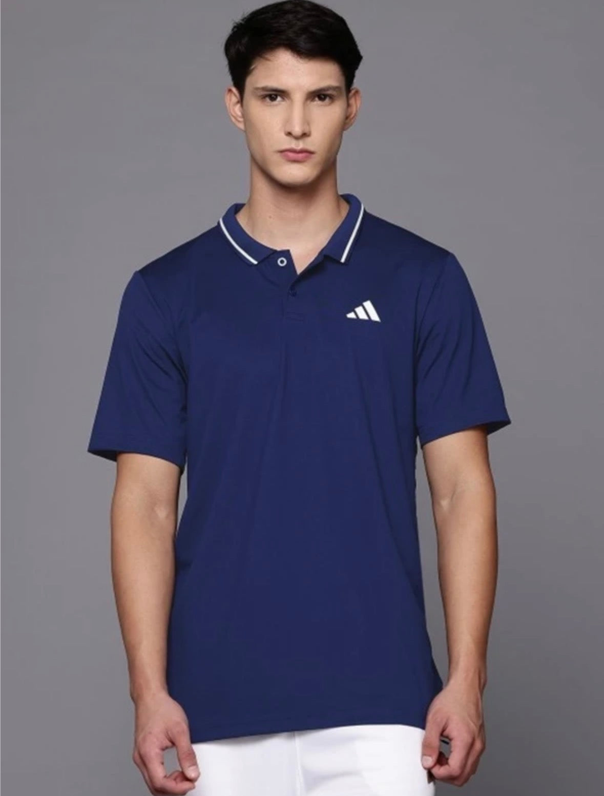 Men Graphic Printed polo Neck Polyester Blue-Jf8425