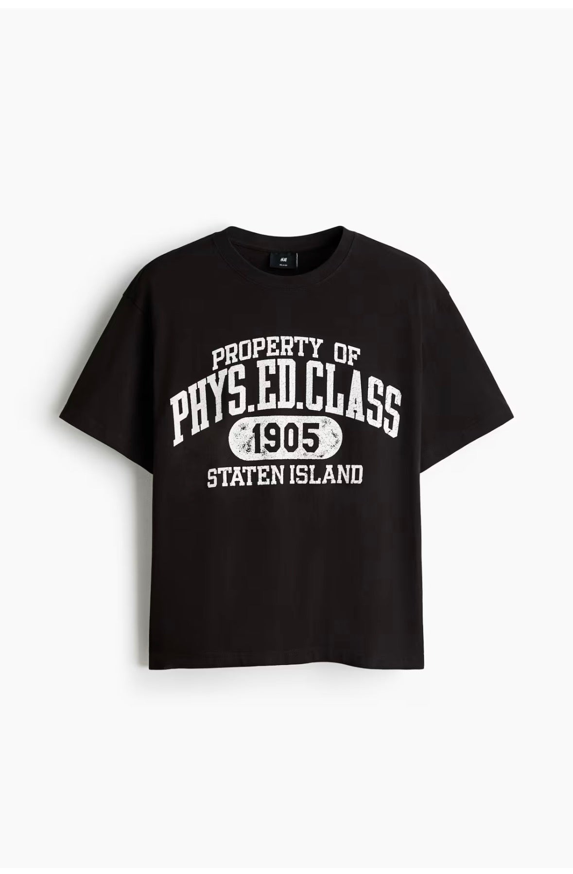 Loose Fit Printed Phys. Ed. class -Black-0967955178