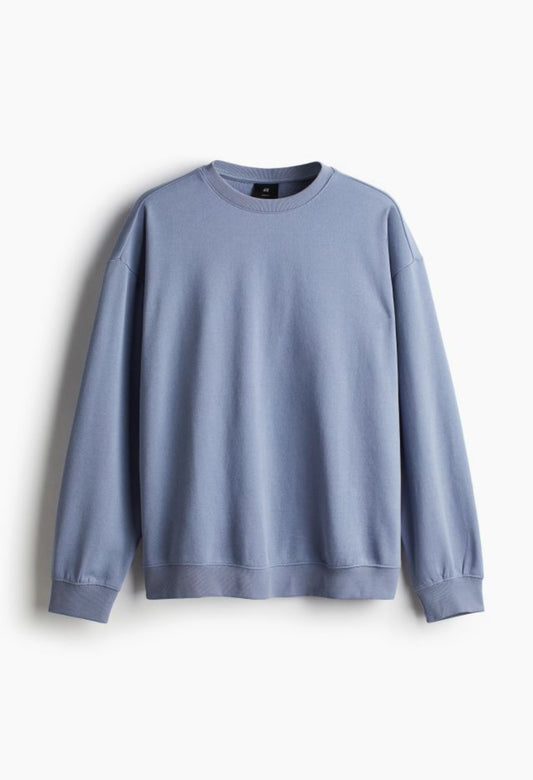 Loose Fit Sweatshirt -Blue-0970818099