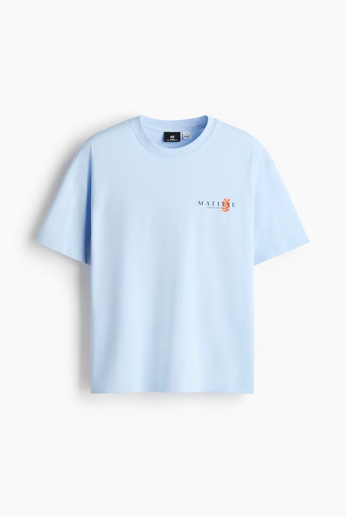 Loose Fit Printed T-Shirts-Light Blue/apoh-1323395004