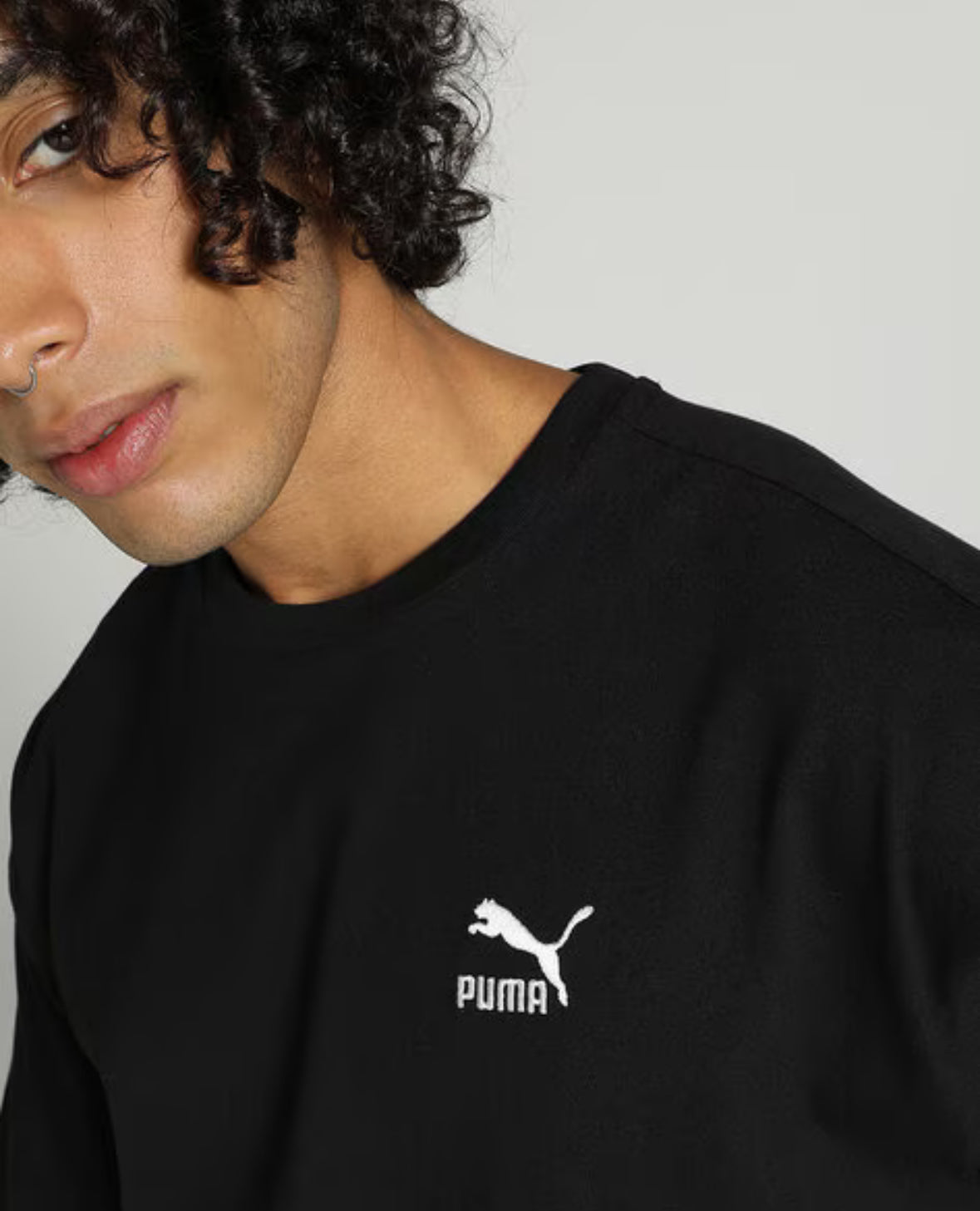 Oversized Crew-Neck T-Shirt-Black-679188 01