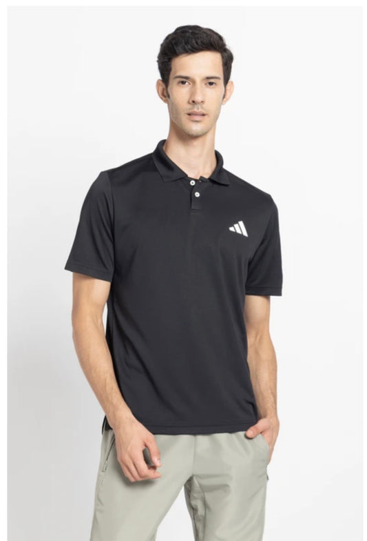 Men printed Polo Neck Polyester-black-Jd9210