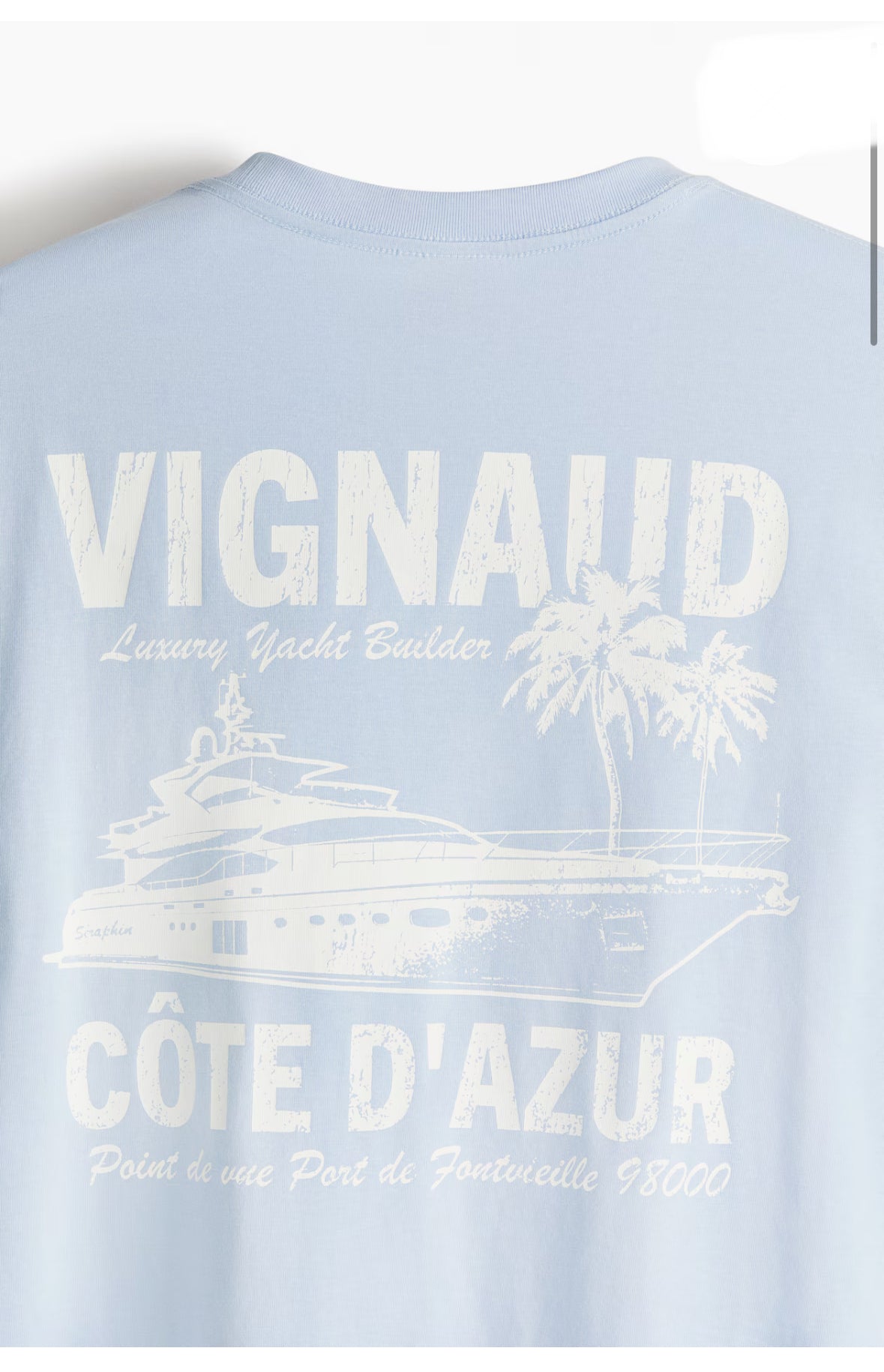LOOSE FIT PRINTED T-SHIRT -Light blue/Vignaud -0967955112