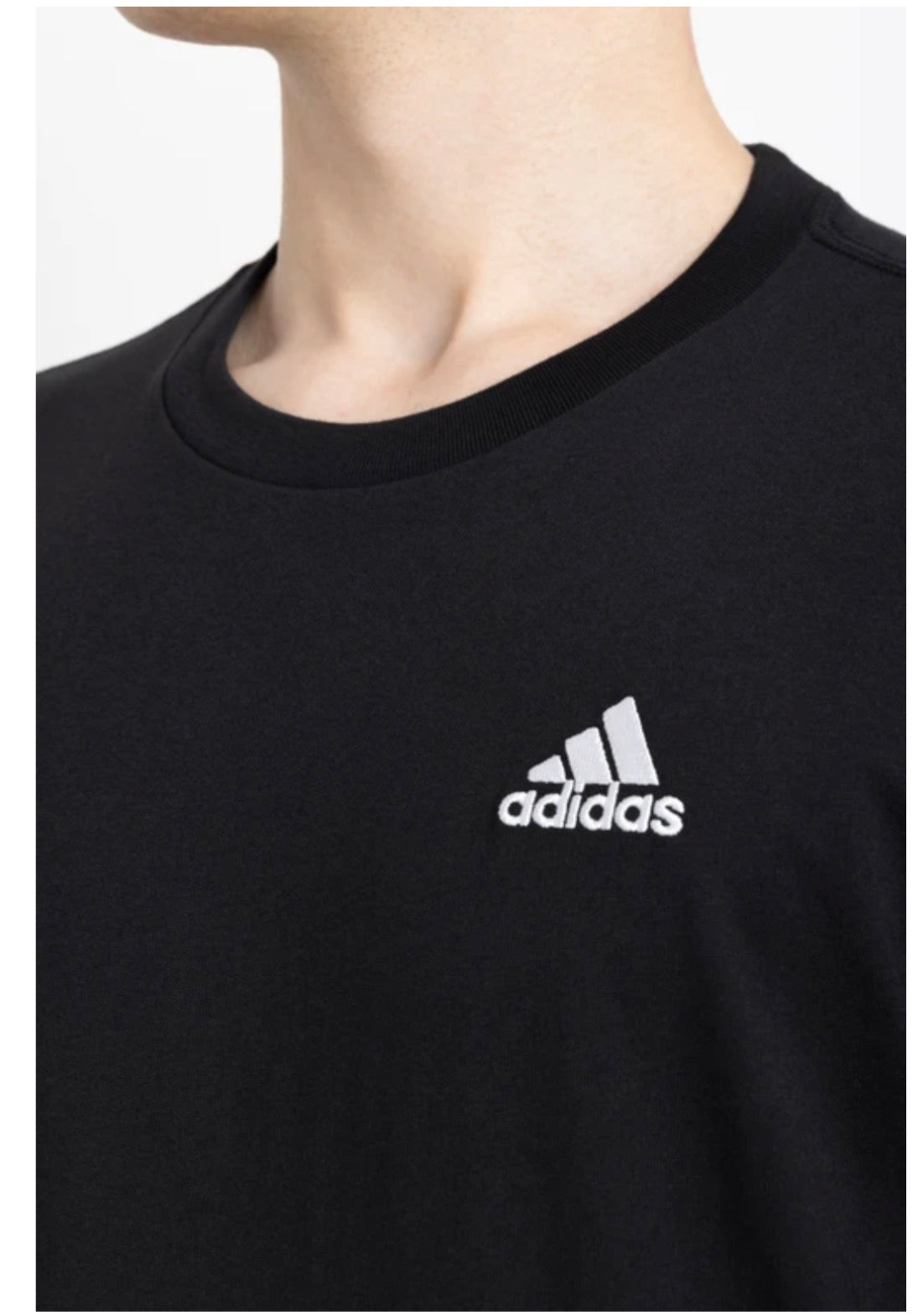 Adidas solid Crew Neck Black T-Shirts-Ic9282