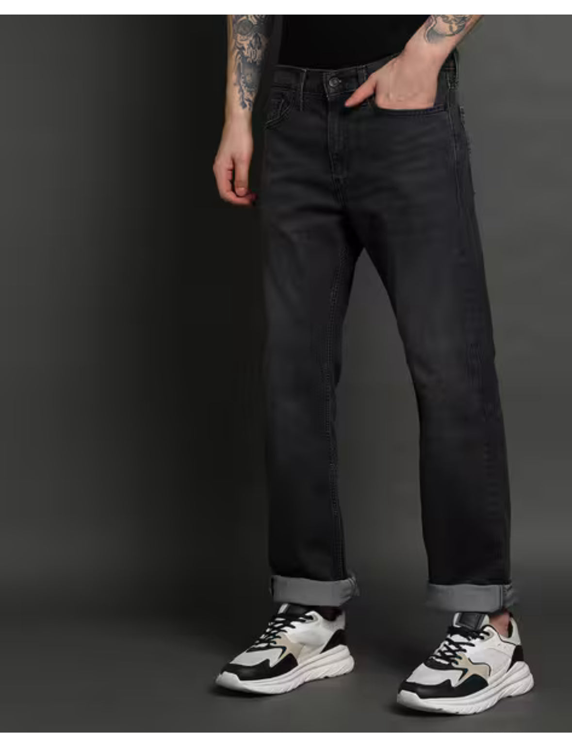 Men Mid-Wash 513 Straight Jeans -00381-0017