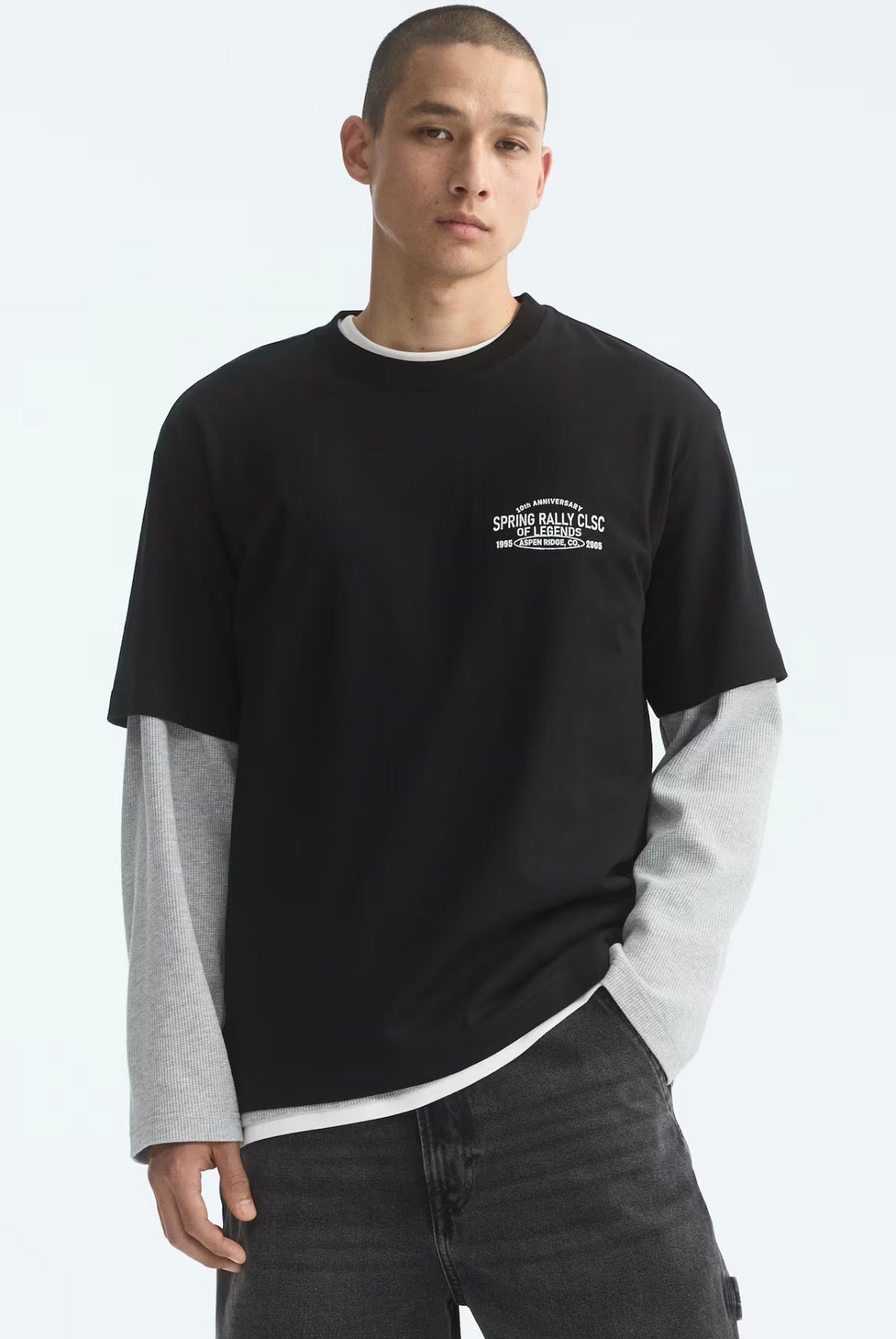 LOOSE FIT PRINTED Spring Rally T-SHIRT -Black-0967955204