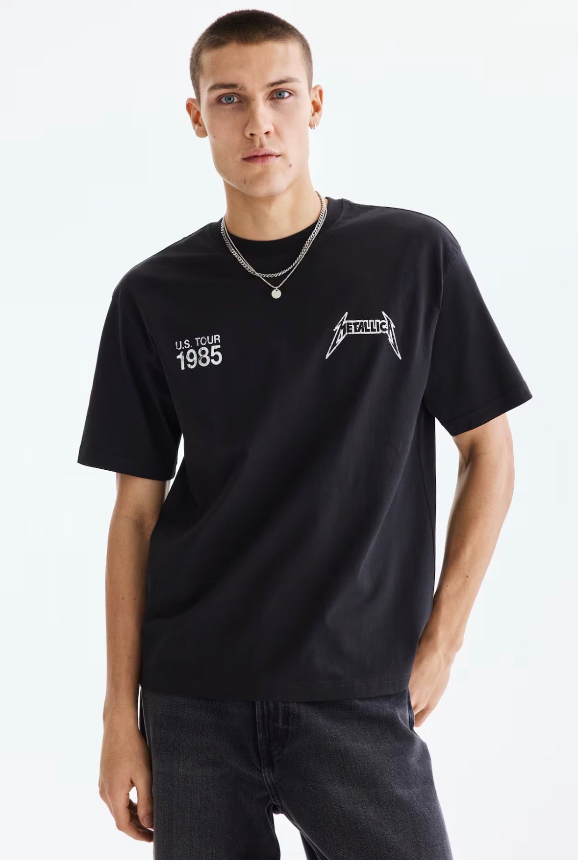 Loose Fit T-Shirt - Black/Metallica-0972640182