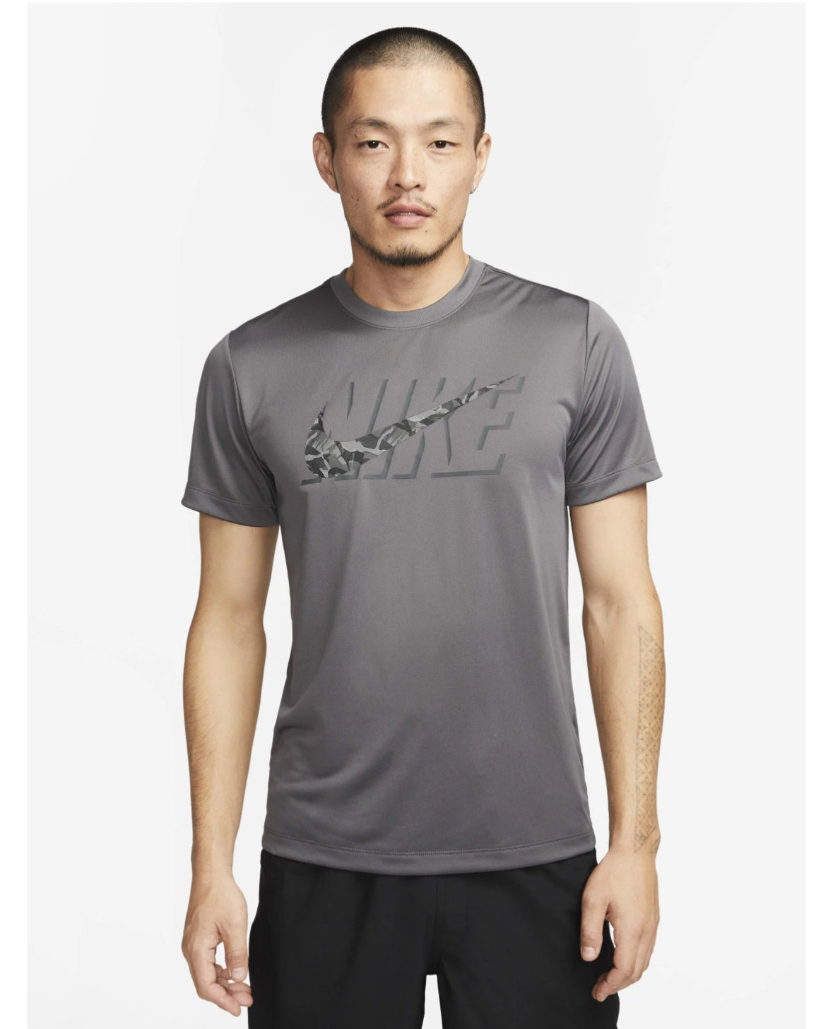 Men Printed Round Neck Polyester Grey T-Shirts-dz2742-068