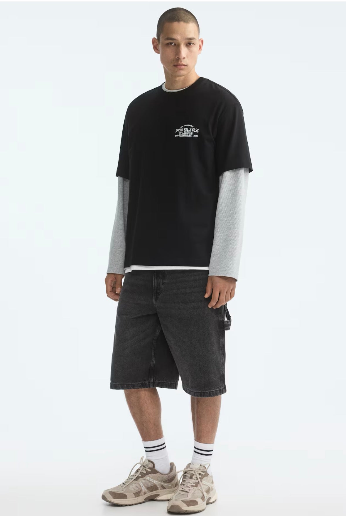 LOOSE FIT PRINTED Spring Rally T-SHIRT -Black-0967955204