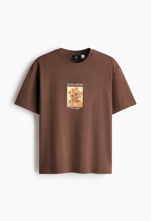 Loose Fit T-Shirts Brown /Van Gogh-0972640170