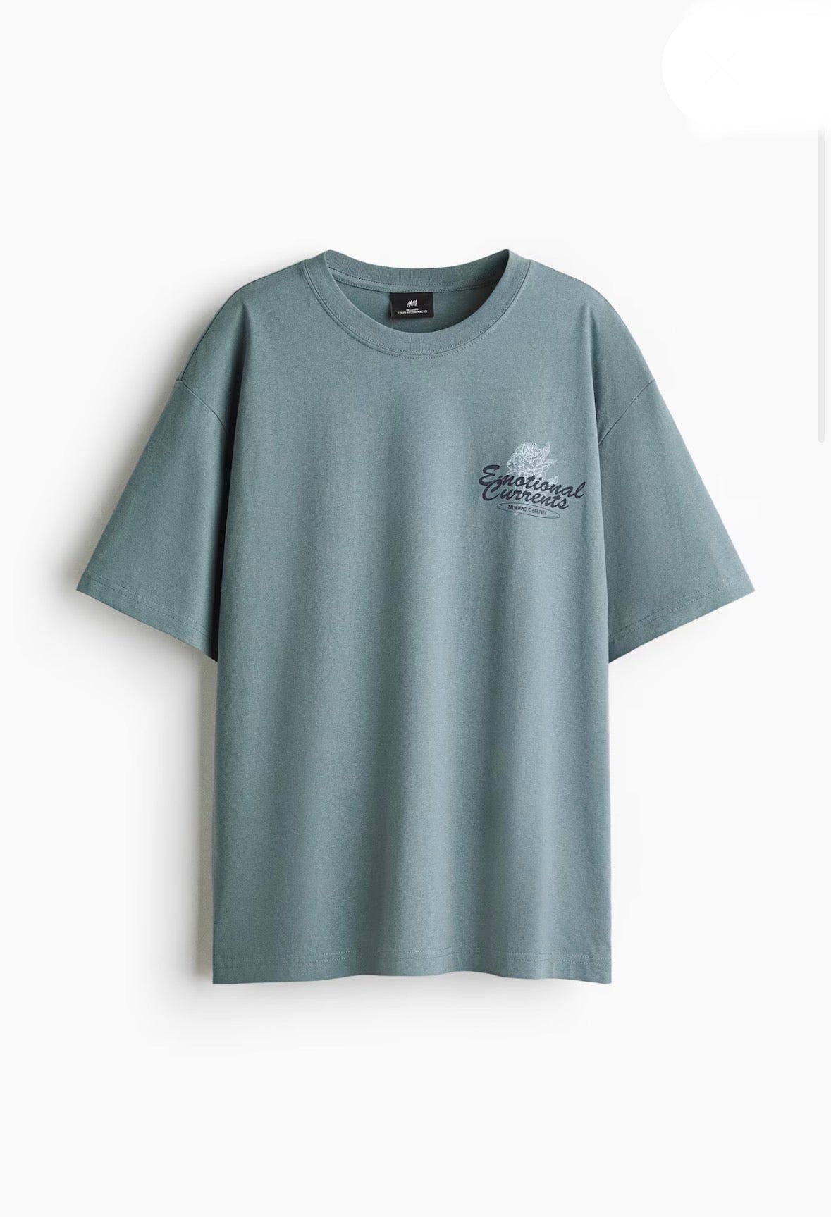 LOOSE FIT PRINTED T-SHIRT -Turquoise/Emotional currents -0967955185
