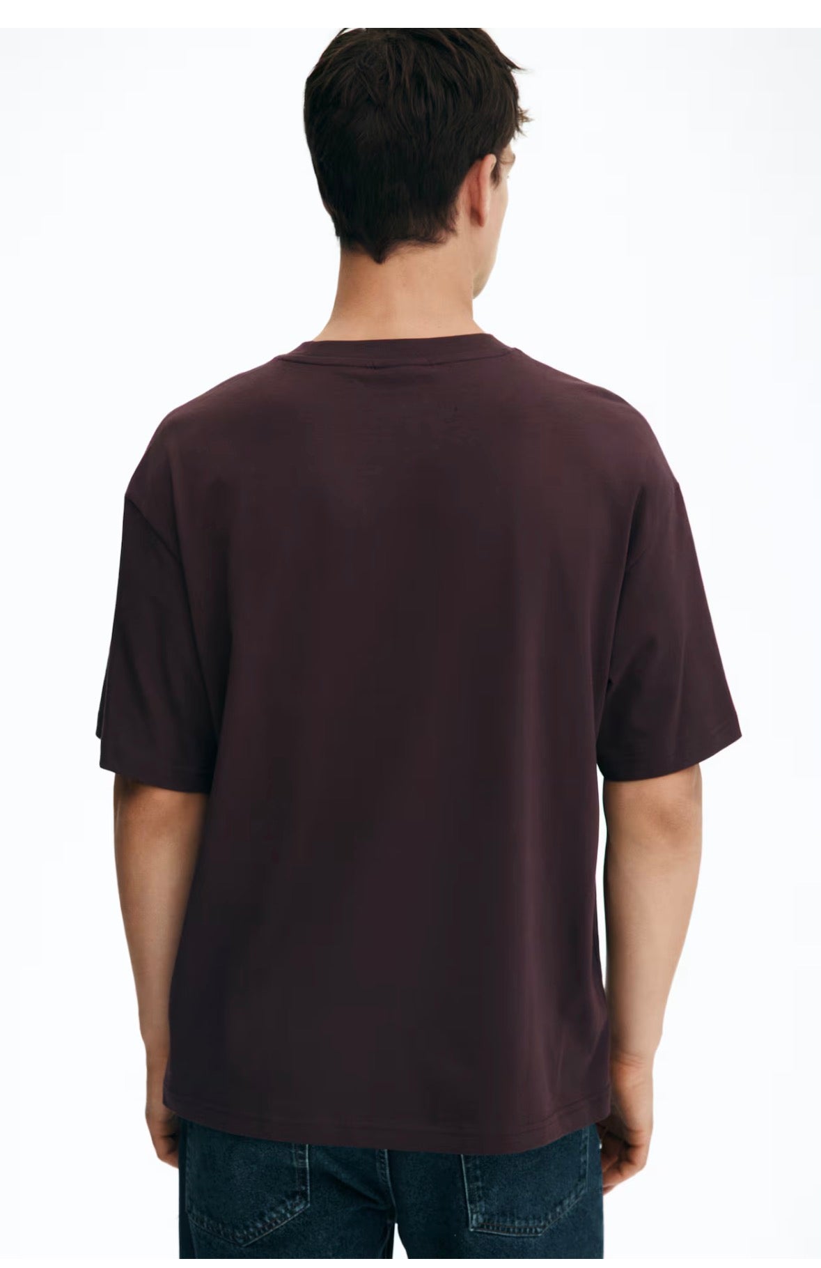 Loose Fit T-Shirts-Dark Plum Purple-1309319001