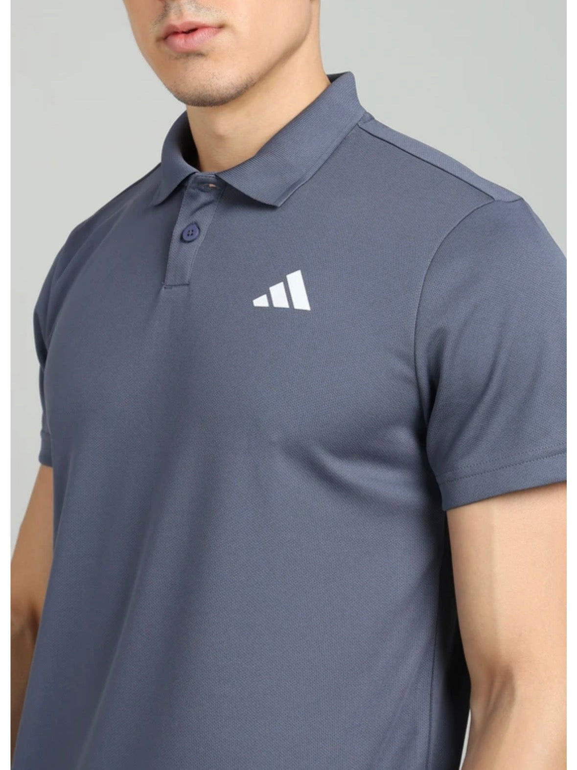 Men Solid Polo neck polyester dark grey -Je9390