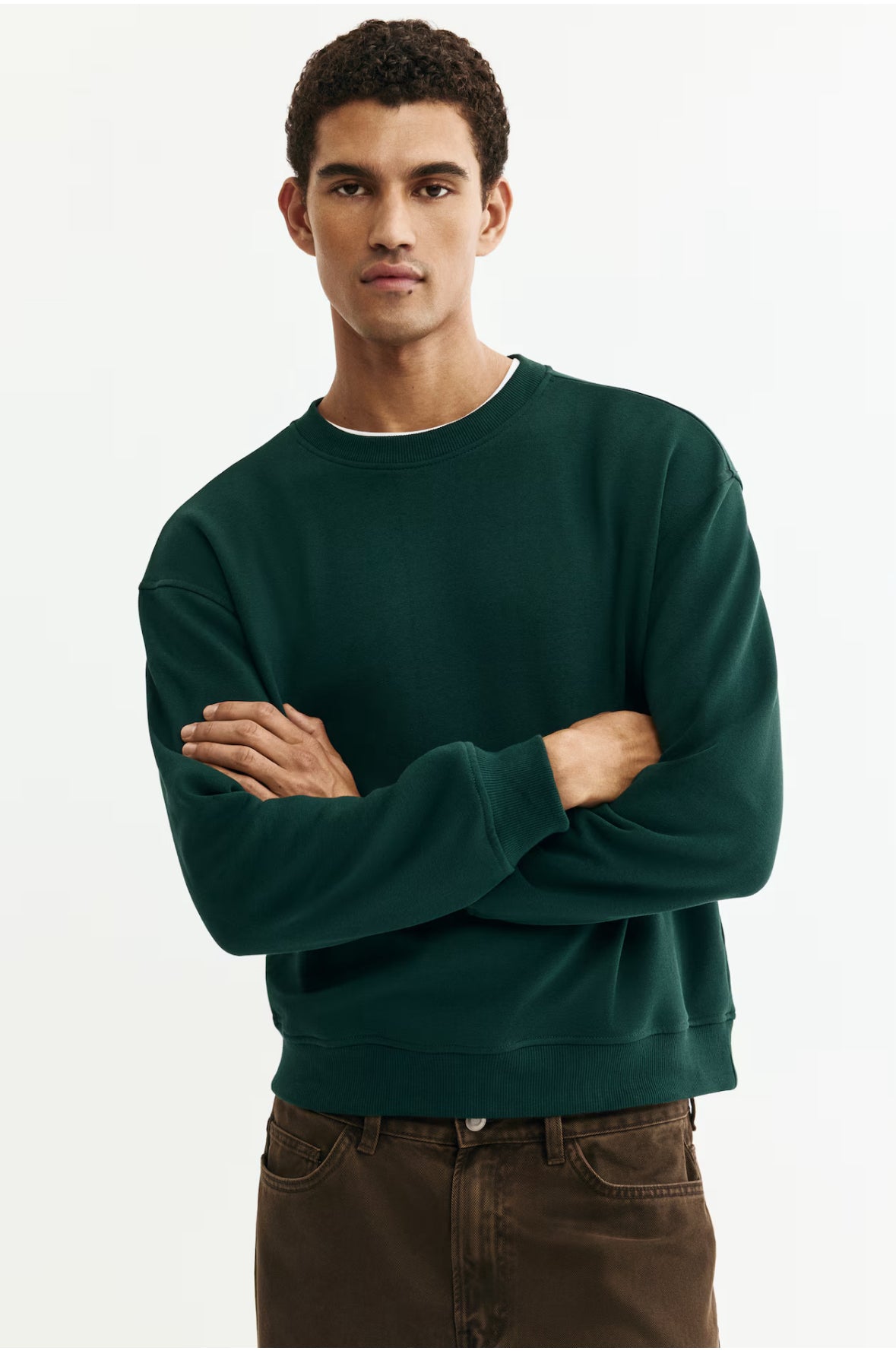 Loose fit sweatshirt - green-1308076008