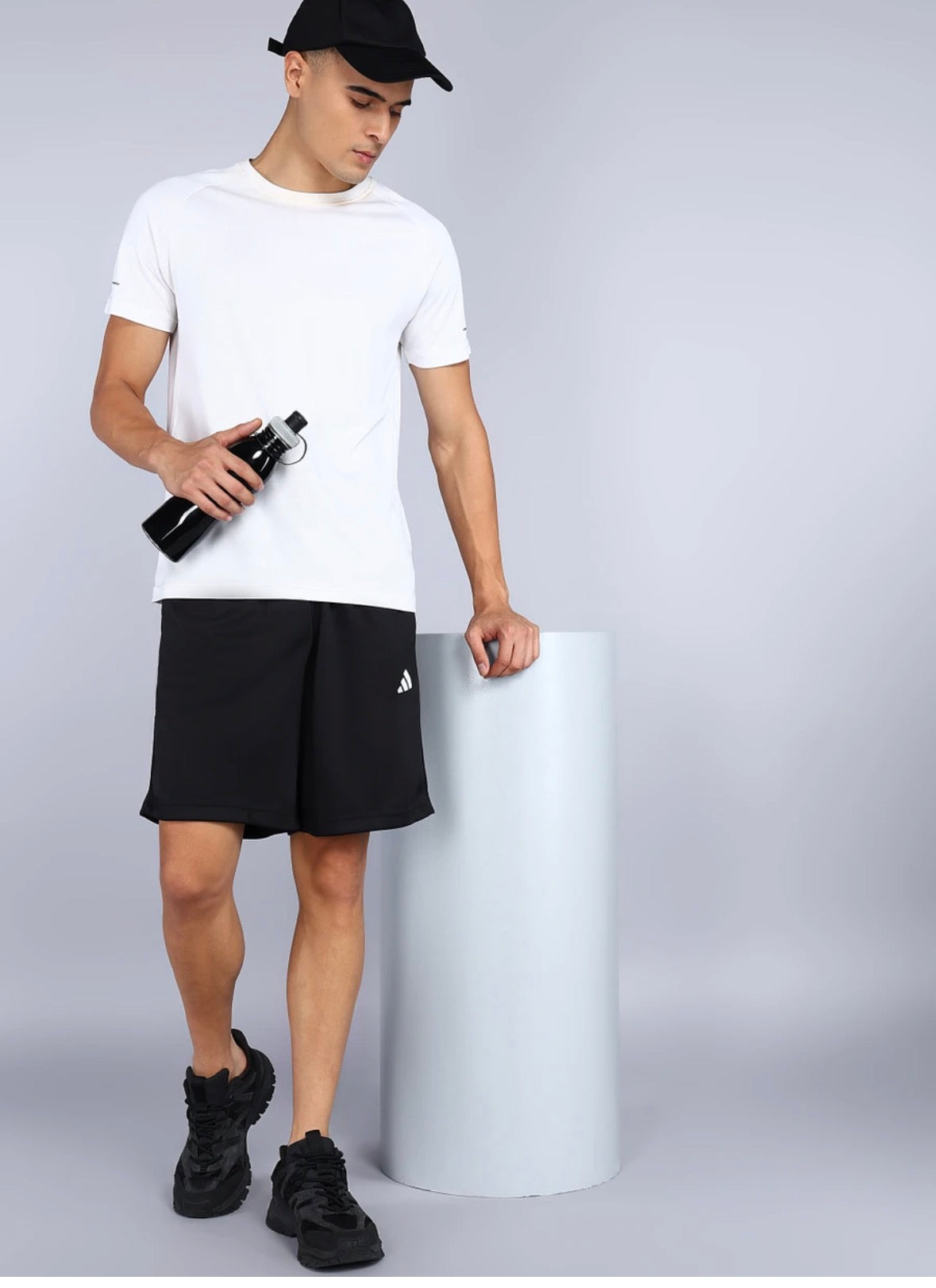 Adidas Printed Black sport Shorts-Je9385