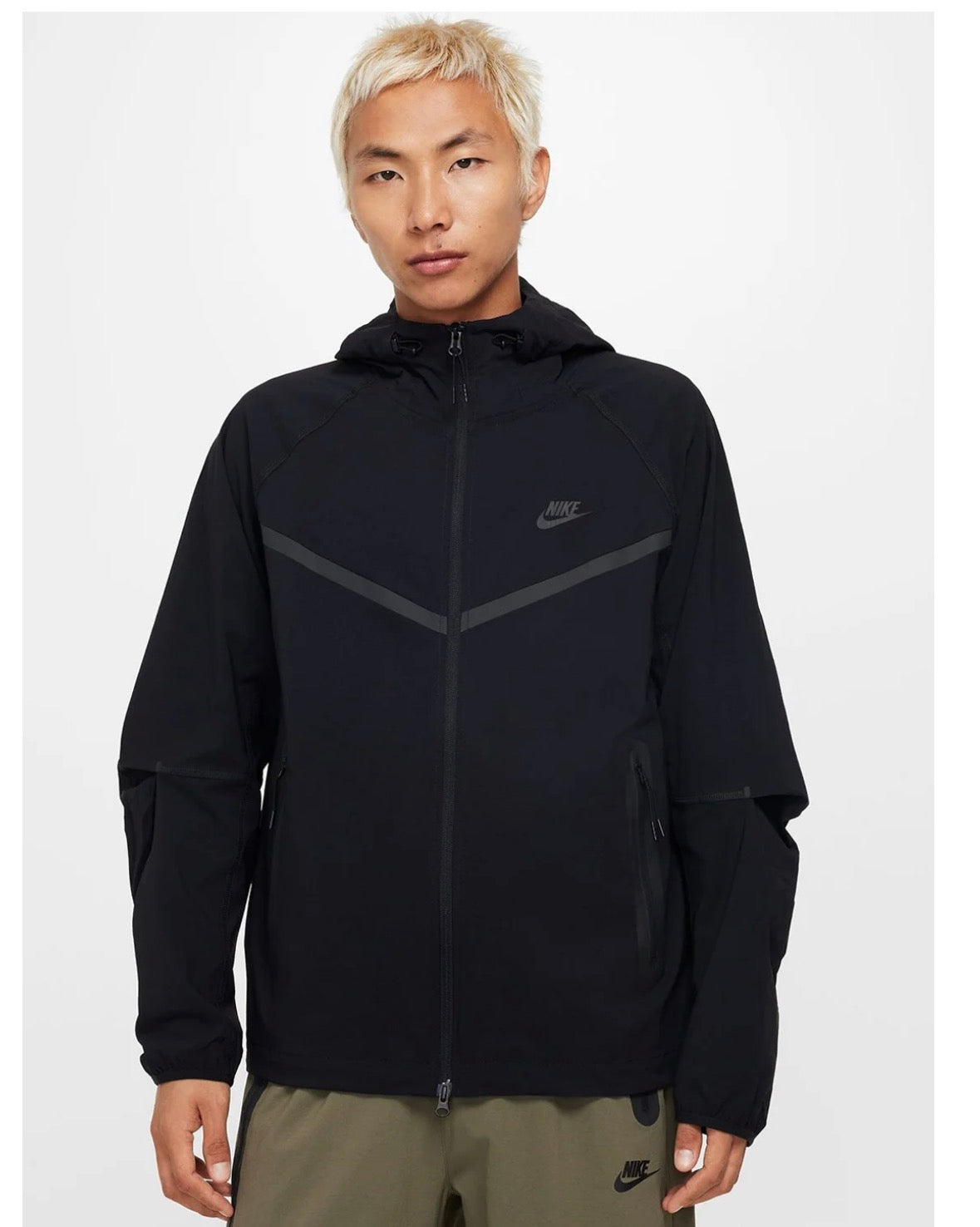 Nike Tech Windrunner Dri-Fit Solid Long Sleeves Hooded Casual Bomber Jacket-Hm7152-010