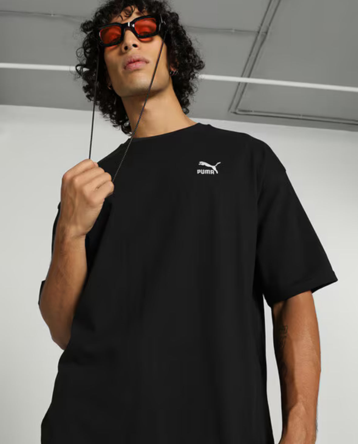 Oversized Crew-Neck T-Shirt-Black-679188 01