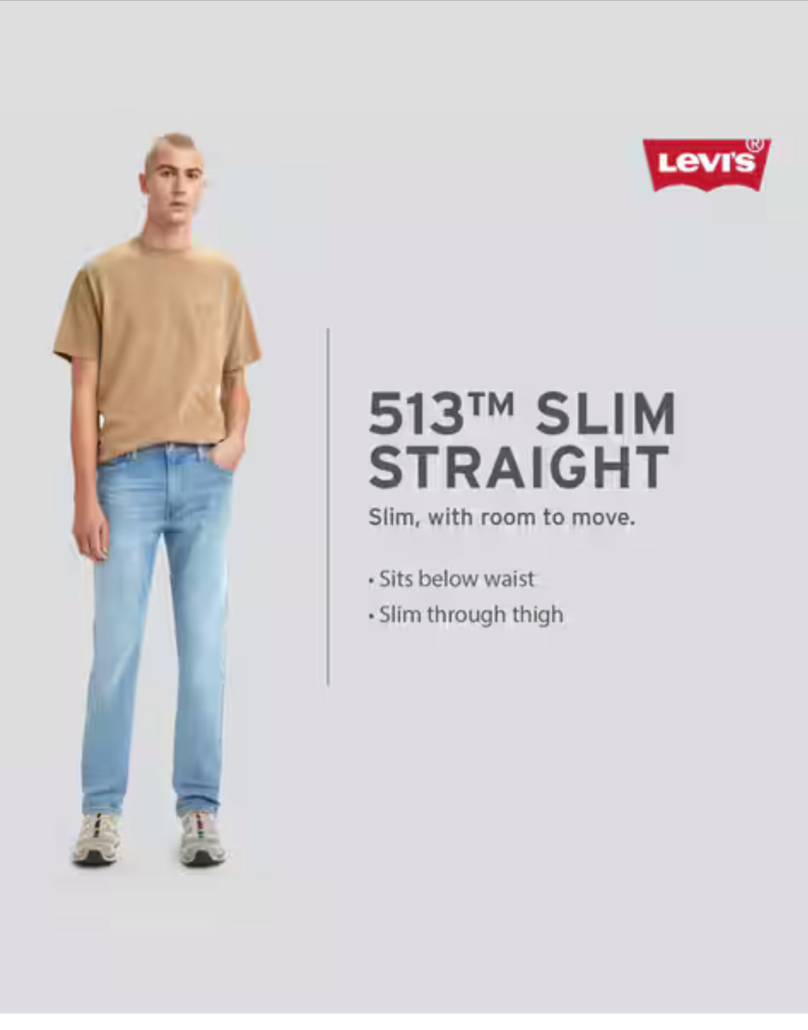Men Mid-Wash 513 Straight Jeans -00381-0017