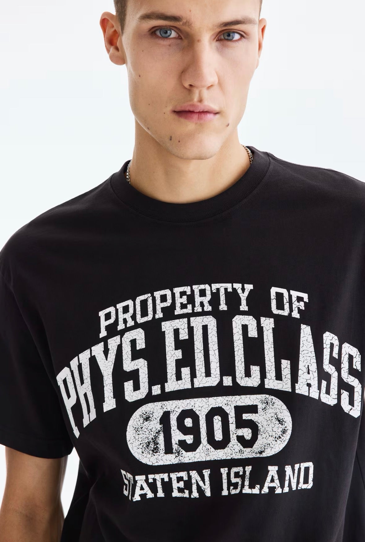 Loose Fit Printed Phys. Ed. class -Black-0967955178