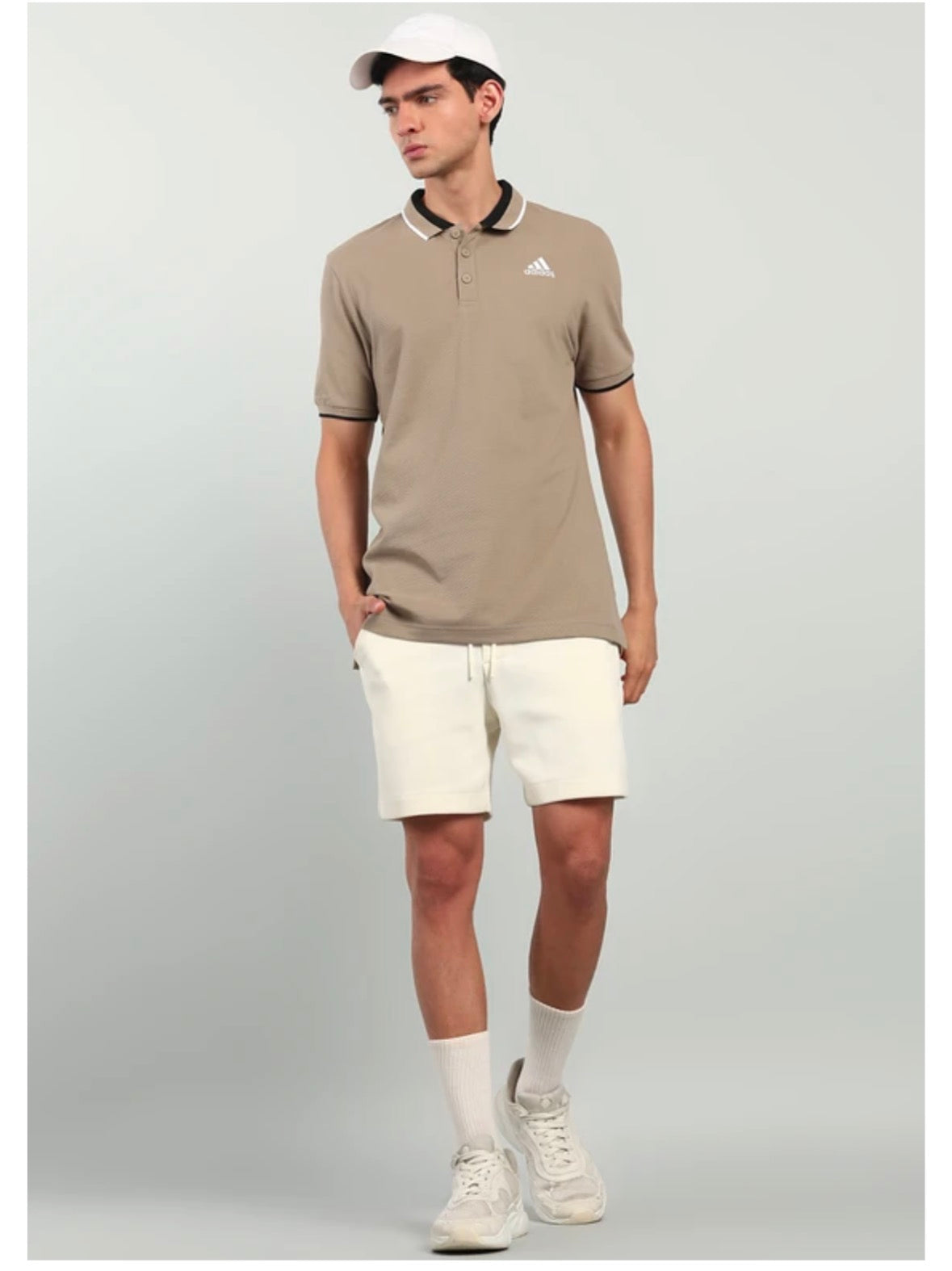 Men Solid Polo neck Cotton  Blend Beige-Kc2230