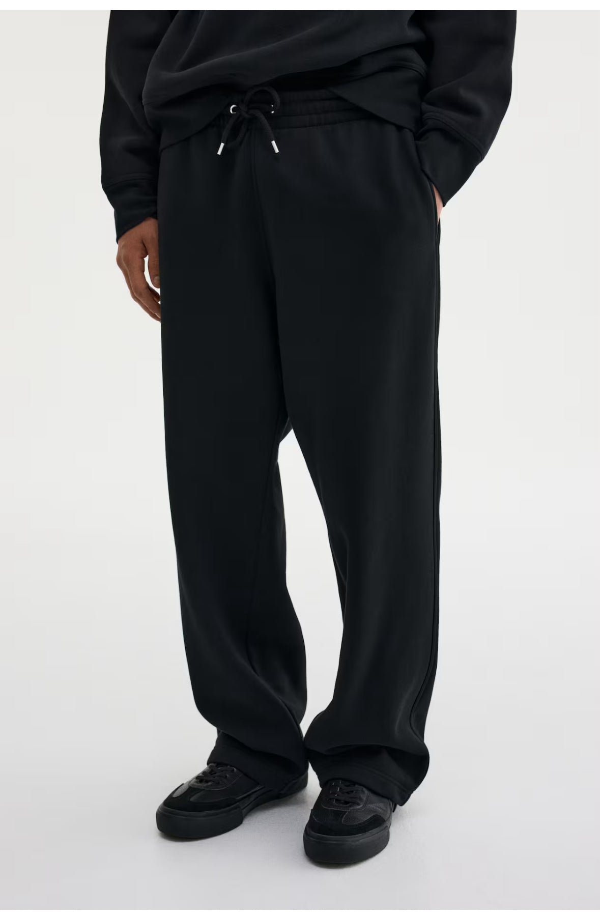 Loose Fit Sweatpants-Black-1302372001
