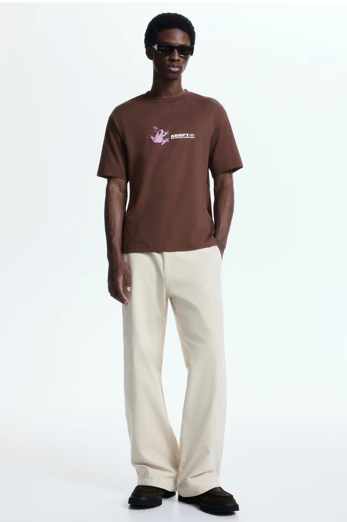 Loose Fit T-Shirts-Brown/Adapt-0967955187