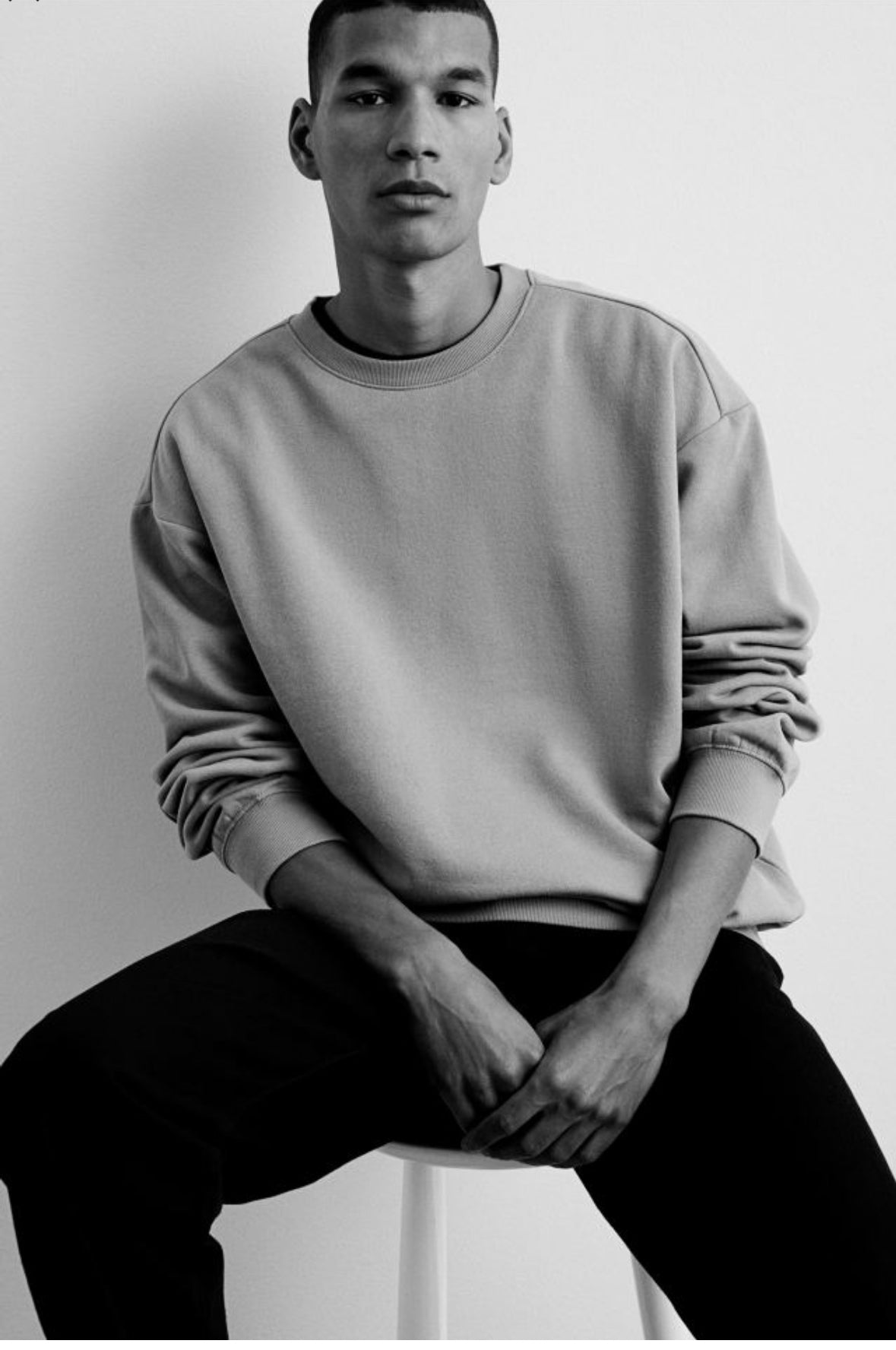 Loose Fit Sweatshirt -Blue-0970818099