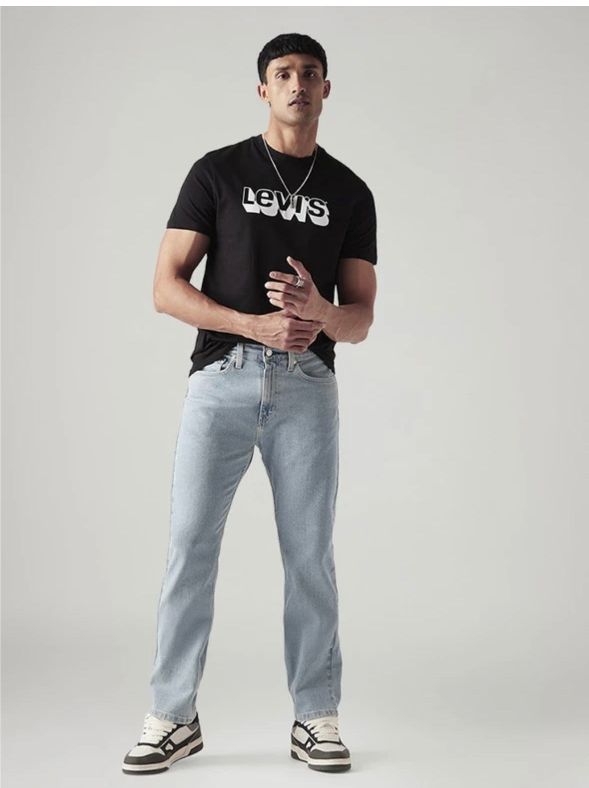 Men straight Fit Mid Light Blue Jeans-005RC-0062