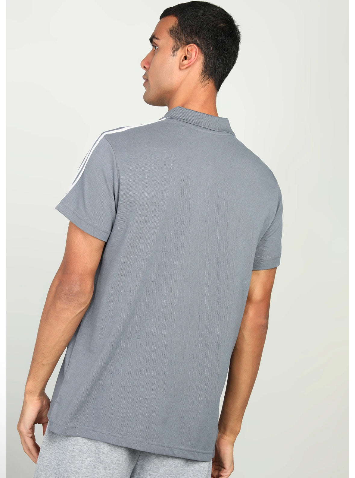 ADIDAS Graphic Print Men Polo Neck Black T-Shirt-je9356