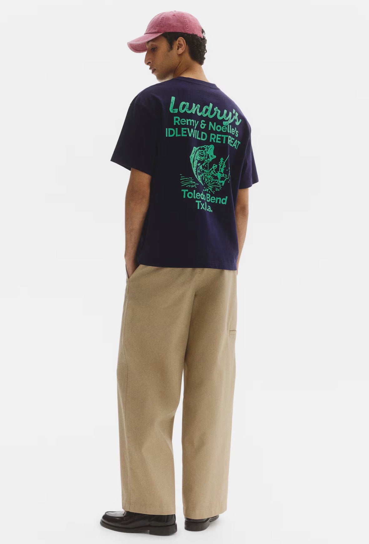 Loose Fit Printed T-Shirt-Navy Blue/Landry’s-0967955200
