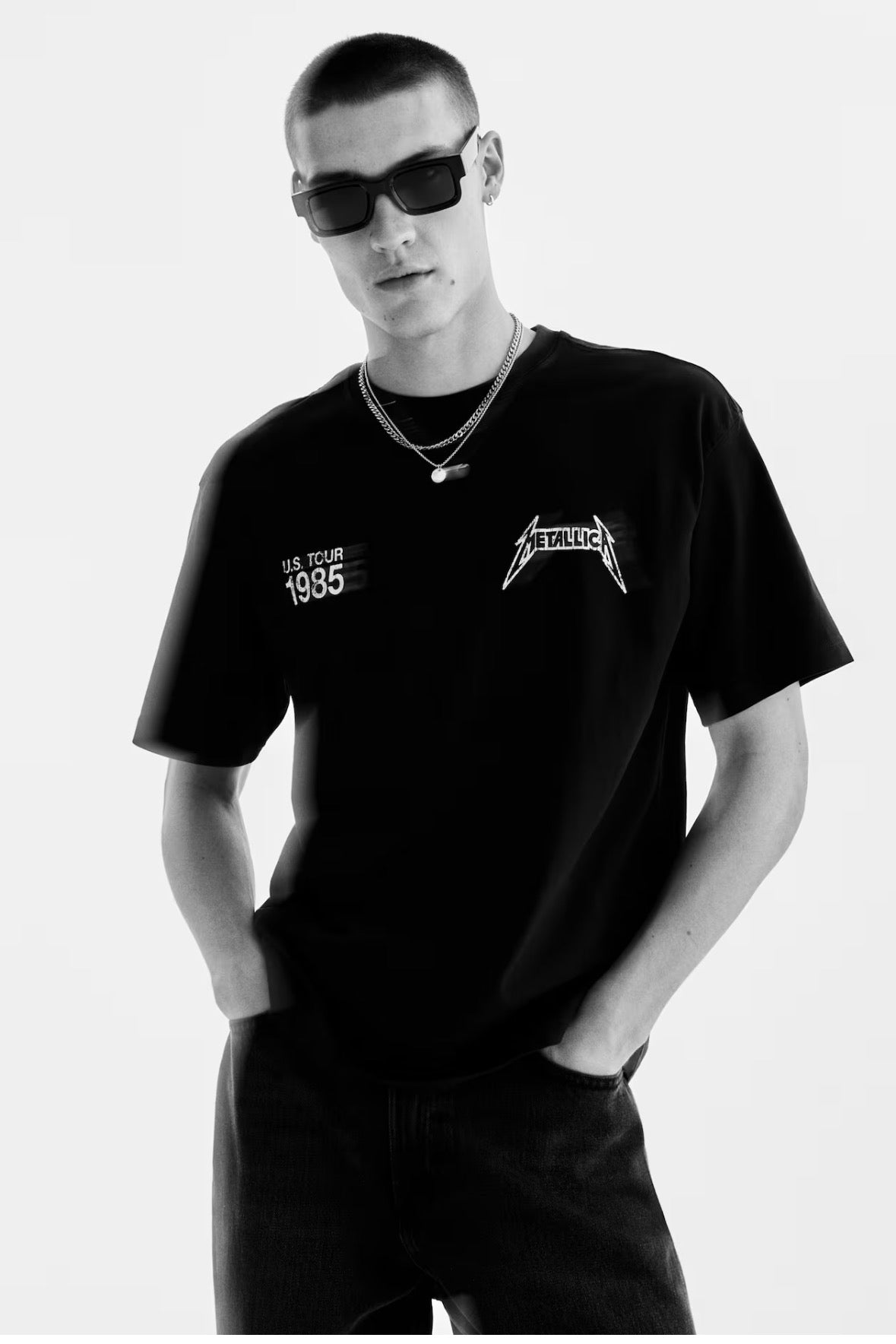 Loose Fit T-Shirt - Black/Metallica-0972640182