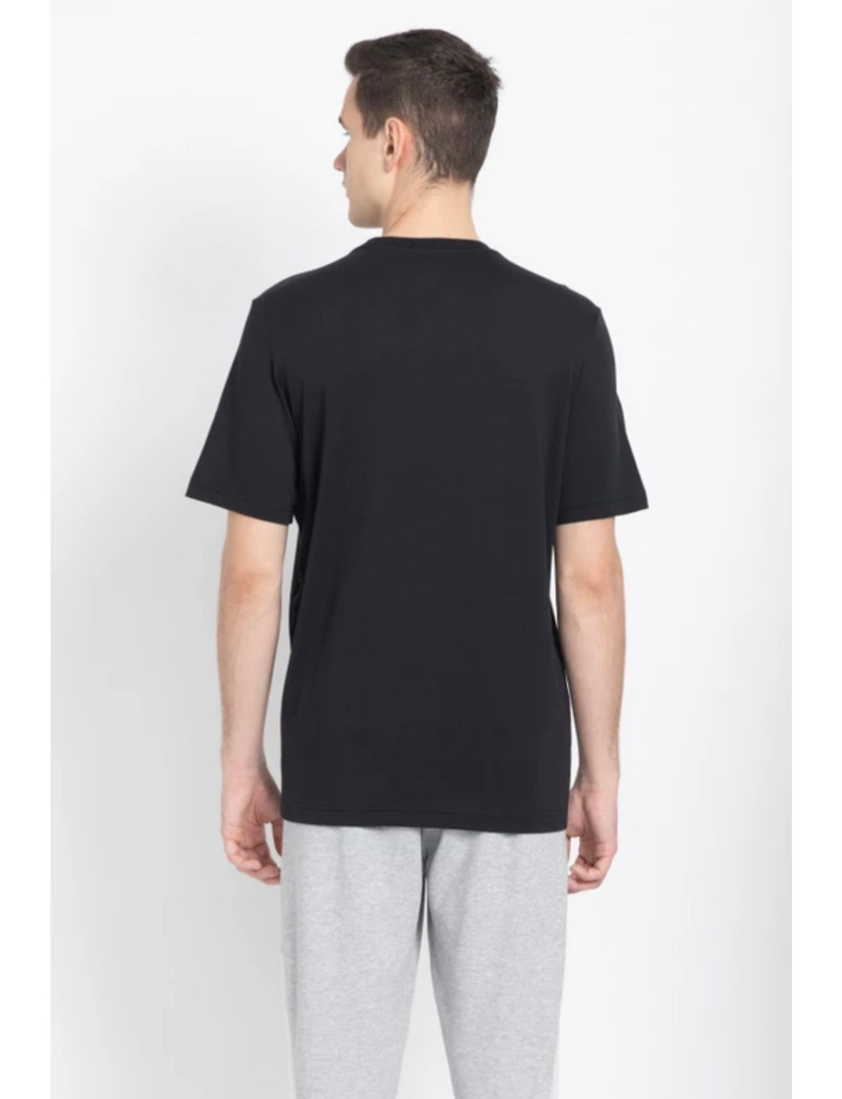 Adidas solid Crew Neck Black T-Shirts-Ic9282